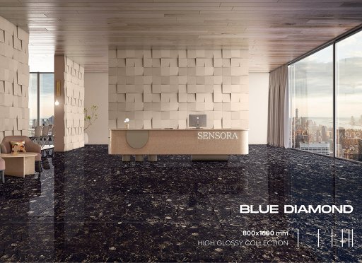 Blue Diamond Tiles 80cm x 160cm